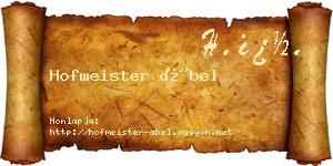 Hofmeister Ábel névjegykártya