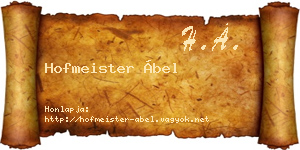 Hofmeister Ábel névjegykártya